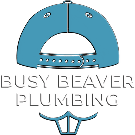 Busy Beaver Plumbing Logo with White Text and Teal Hat